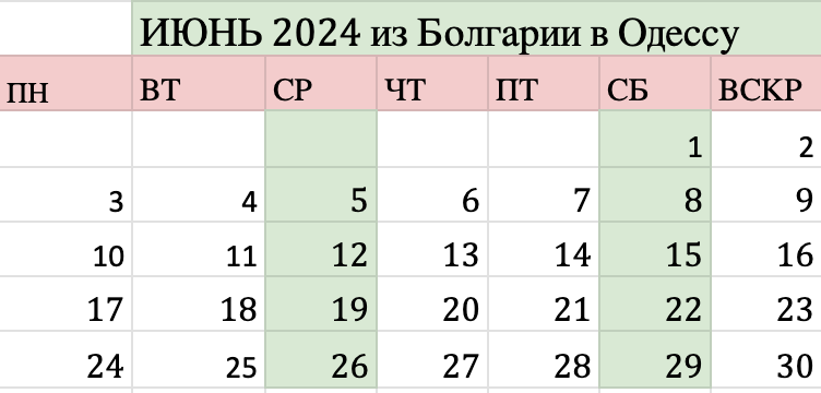 Болгария-Одесса в июне 24 года