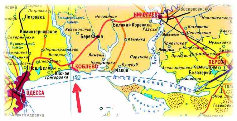 Карта курорта Коблево